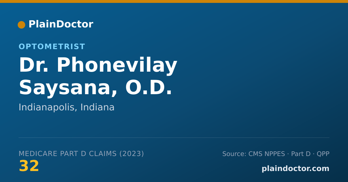 Shareable card for Phonevilay Saysana, O.D. - Optometrist, Indianapolis, IN