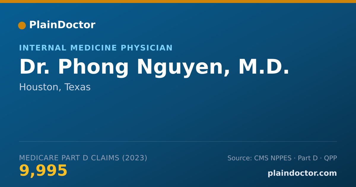 Shareable card for Phong Nguyen, M.D. - Internal Medicine Physician, Houston, TX