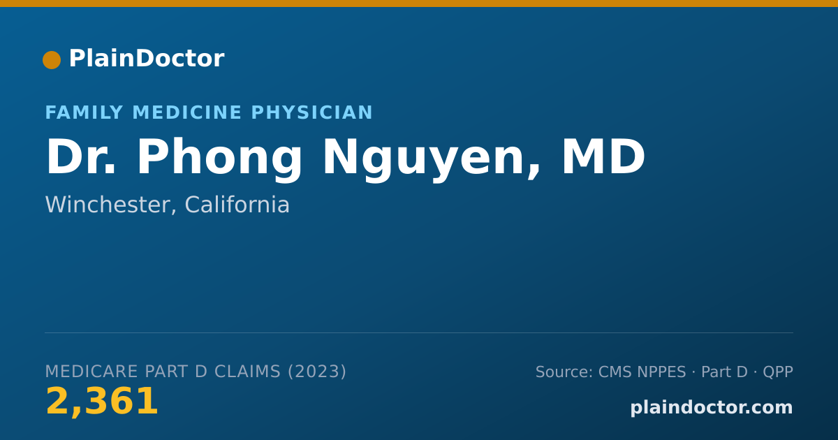 Shareable card for Phong Nguyen, MD - Family Medicine Physician, Winchester, CA