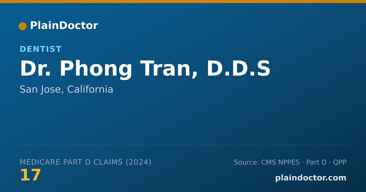 Shareable card for Phong Tran, D.D.S - Dentist, San Jose, CA