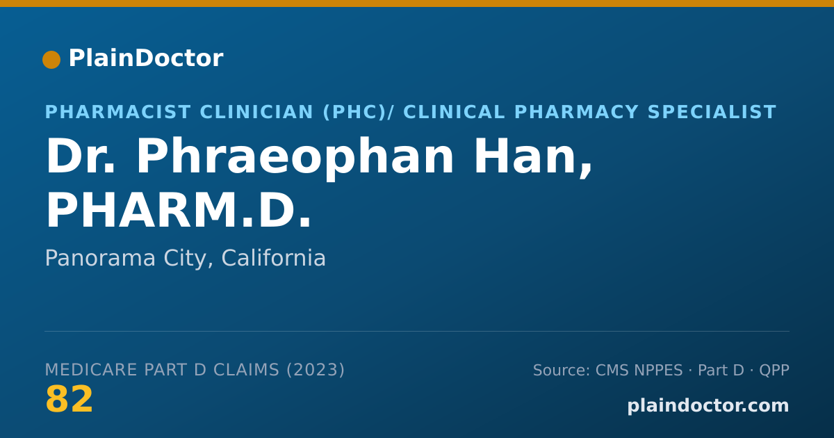 Shareable card for Phraeophan Han, PHARM.D. - Pharmacist Clinician (PhC)/ Clinical Pharmacy Specialist, Panorama City, CA