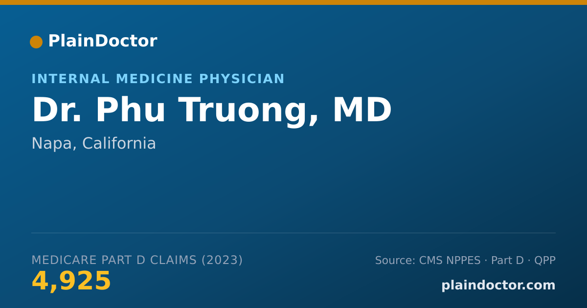 Shareable card for Phu Truong, MD - Internal Medicine Physician, Napa, CA