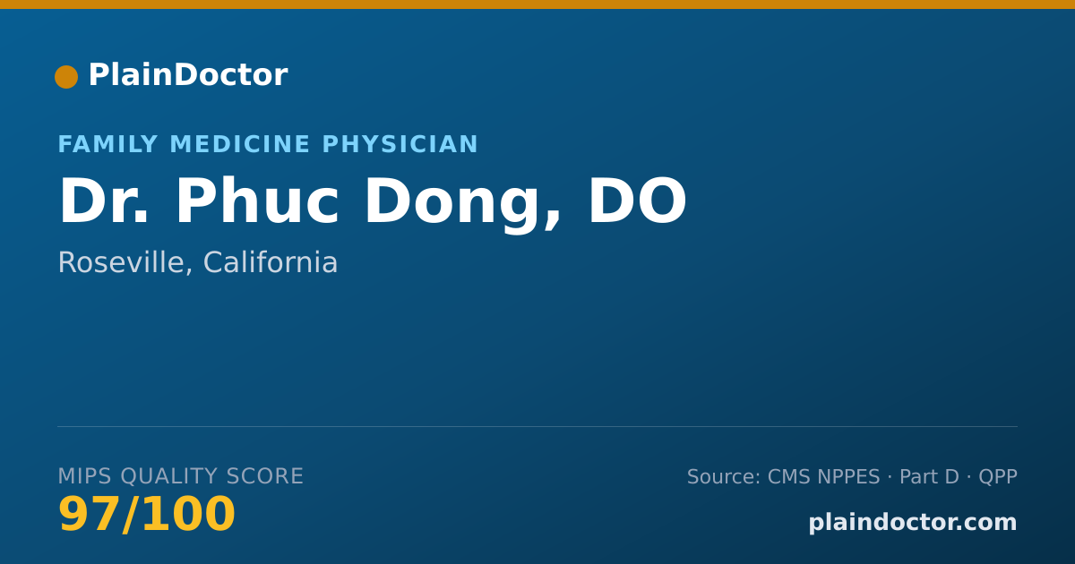 Shareable card for Phuc Dong, DO - Family Medicine Physician, Roseville, CA