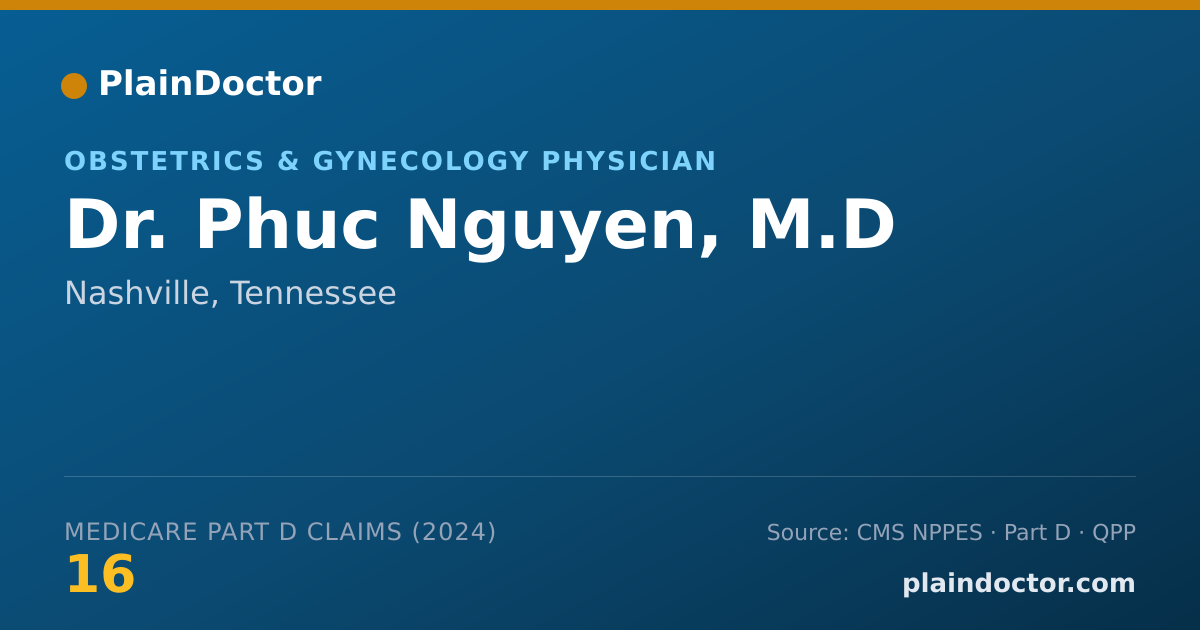 Shareable card for Phuc Nguyen, M.D - Obstetrics & Gynecology Physician, Nashville, TN
