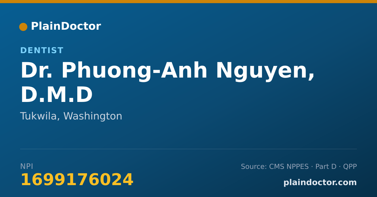 Shareable card for Phuong-Anh Nguyen, D.M.D - Dentist, Tukwila, WA