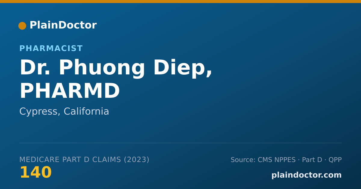 Shareable card for Phuong Diep, PHARMD - Pharmacist, Cypress, CA