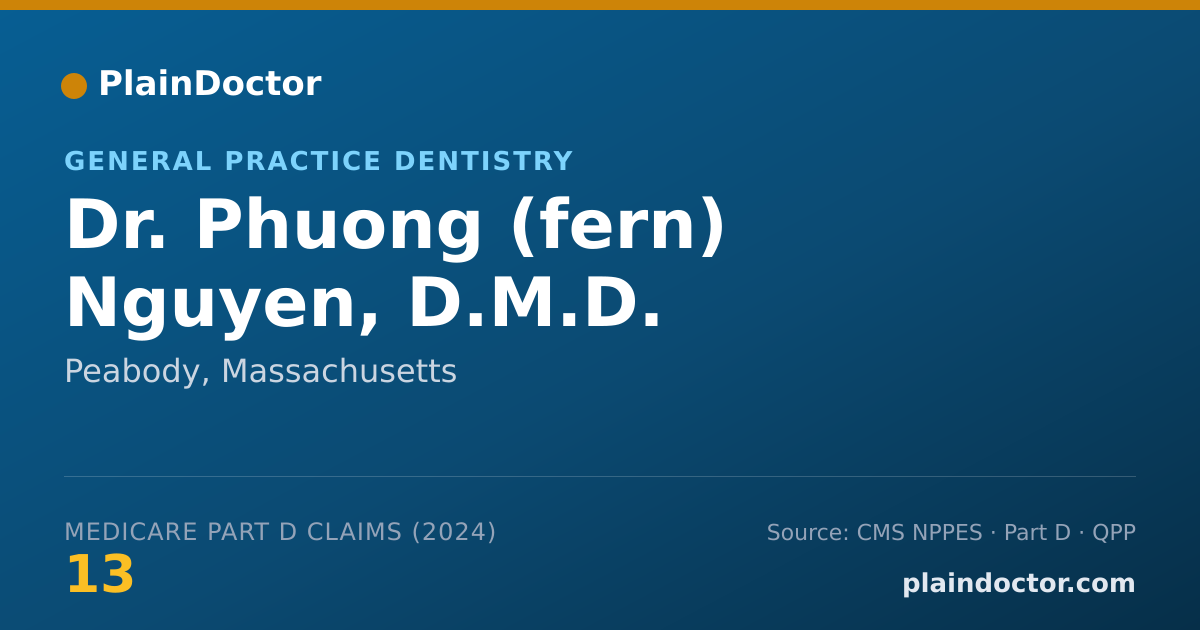 Shareable card for Phuong (fern) Nguyen, D.M.D. - General Practice Dentistry, Peabody, MA
