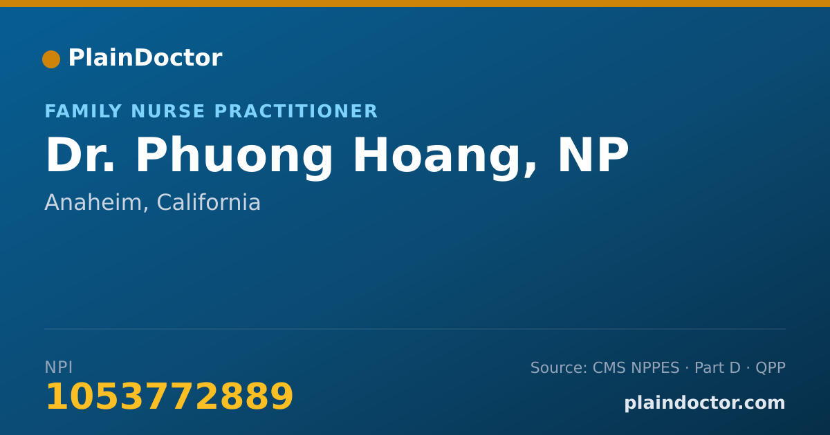 Shareable card for Phuong Hoang, NP - Family Nurse Practitioner, Anaheim, CA