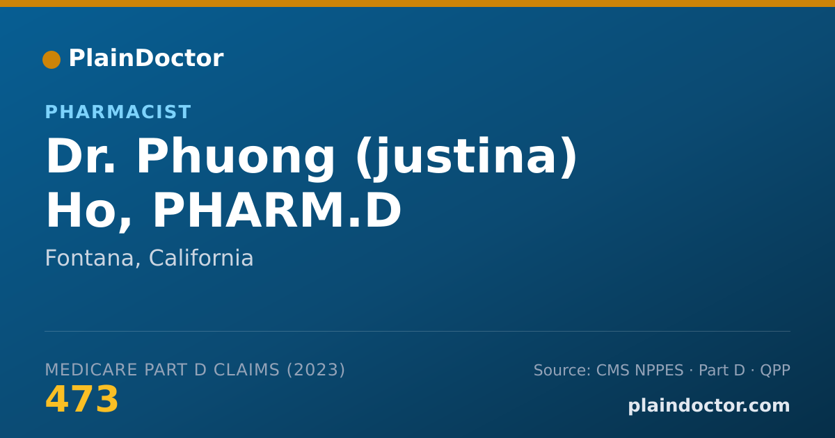 Shareable card for Phuong (justina) Ho, PHARM.D - Pharmacist, Fontana, CA