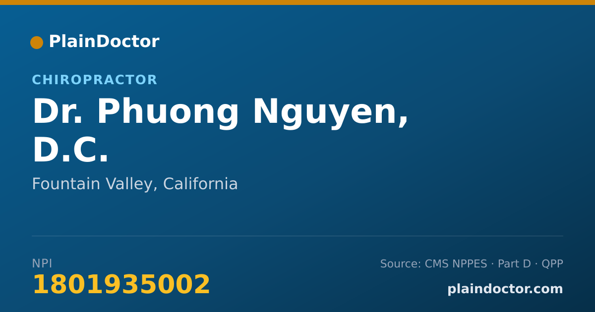 Shareable card for Phuong Nguyen, D.C. - Chiropractor, Fountain Valley, CA