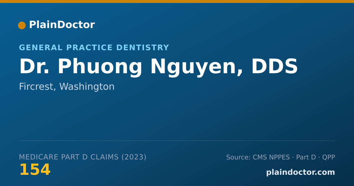 Shareable card for Phuong Nguyen, DDS - General Practice Dentistry, Fircrest, WA