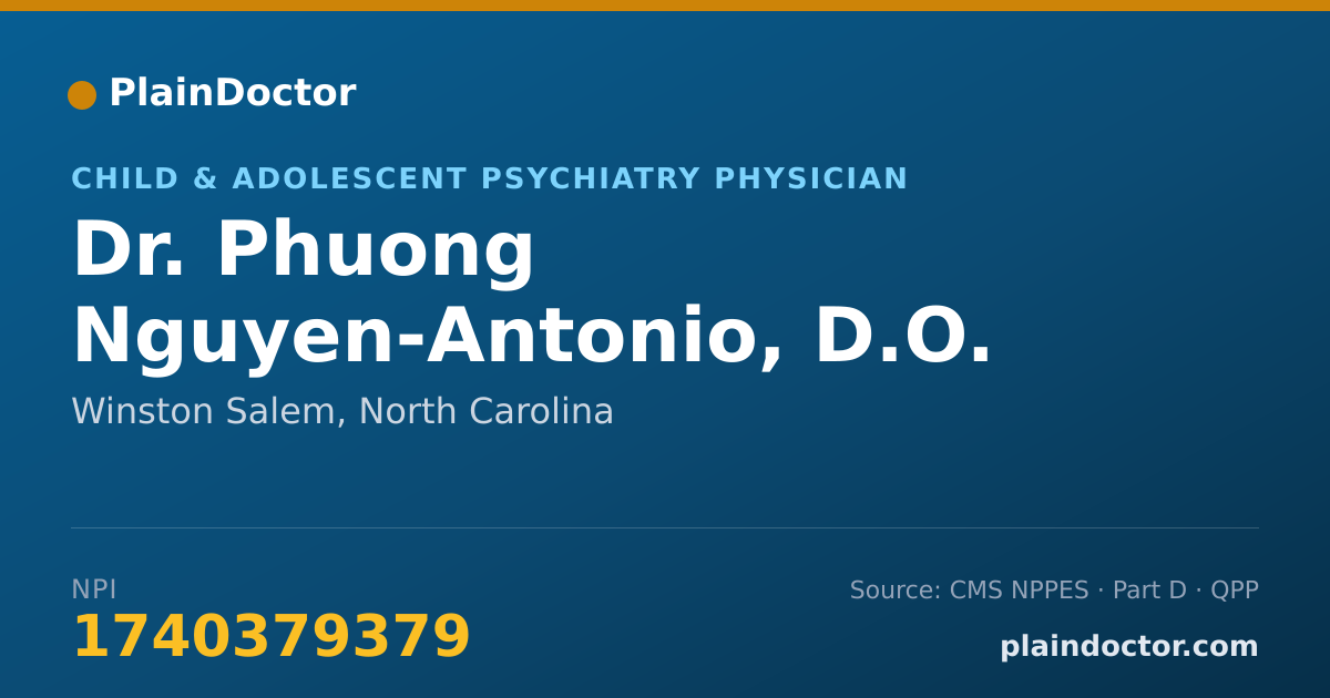 Shareable card for Phuong Nguyen-Antonio, D.O. - Child & Adolescent Psychiatry Physician, Winston Salem, NC