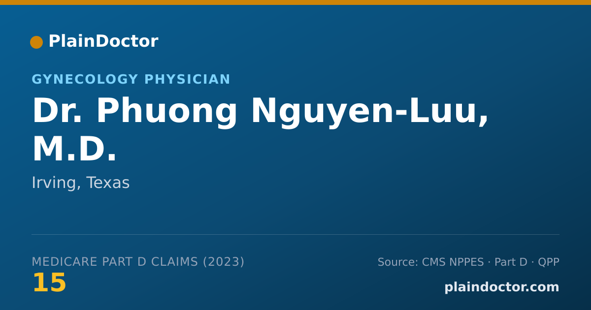 Shareable card for Phuong Nguyen-Luu, M.D. - Gynecology Physician, Irving, TX