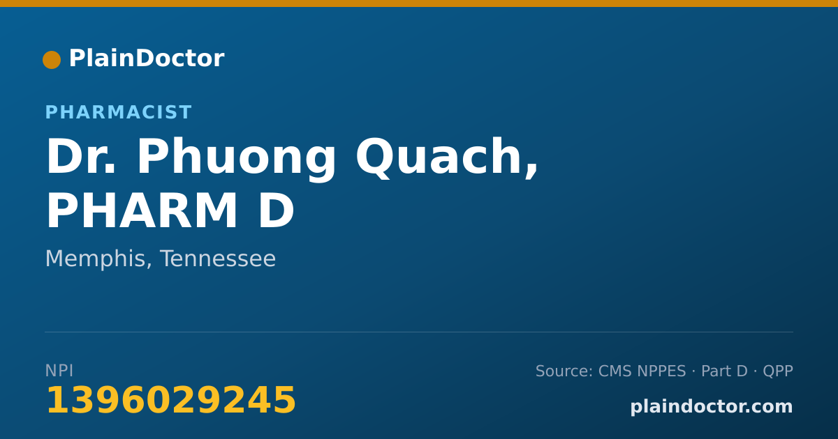 Shareable card for Phuong Quach, PHARM D - Pharmacist, Memphis, TN