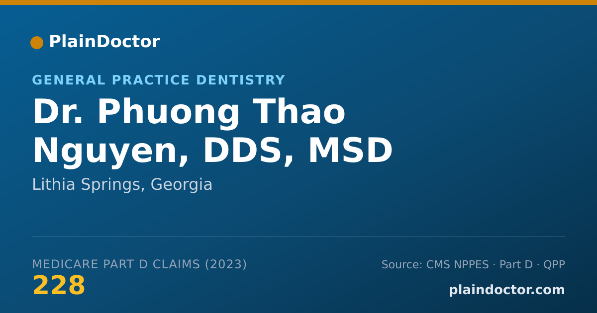 Shareable card for Phuong Thao Nguyen, DDS, MSD - General Practice Dentistry, Lithia Springs, GA