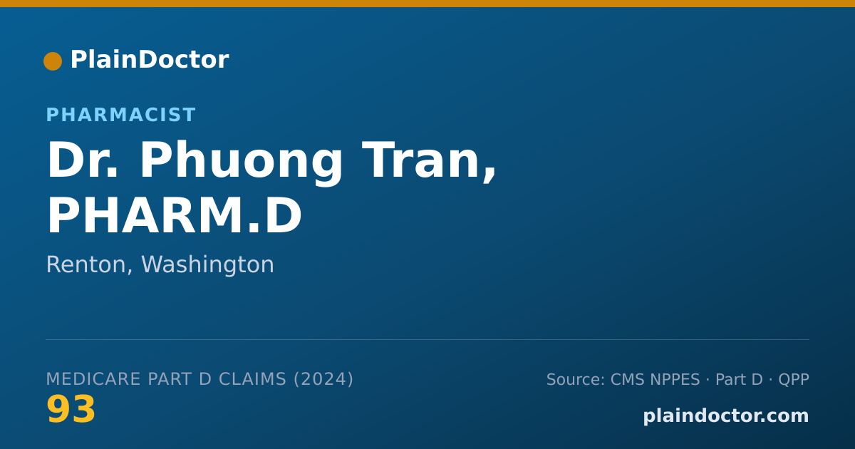 Shareable card for Phuong Tran, PHARM.D - Pharmacist, Renton, WA