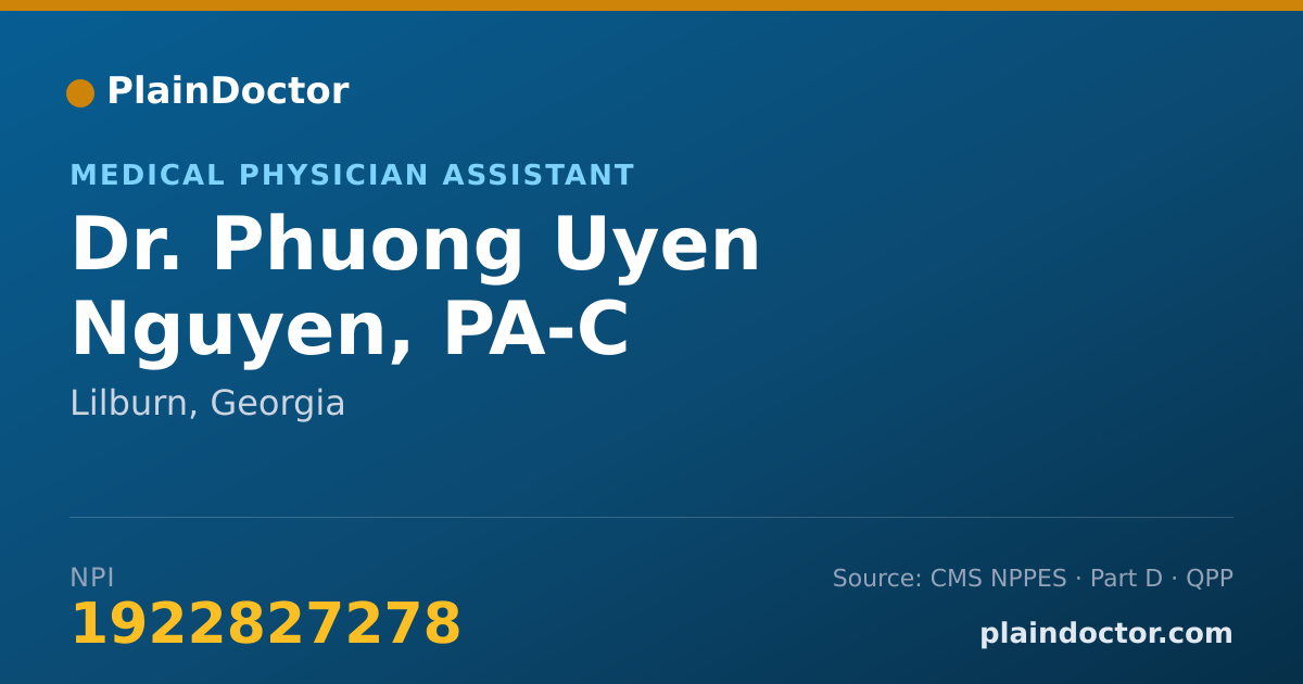 Shareable card for Phuong Uyen Nguyen, PA-C - Medical Physician Assistant, Lilburn, GA