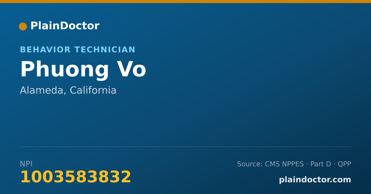 Shareable card for Phuong Vo - Behavior Technician, Alameda, CA