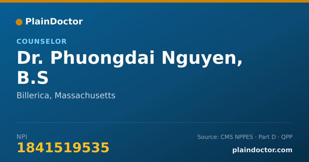 Shareable card for Phuongdai Nguyen, B.S - Counselor, Billerica, MA