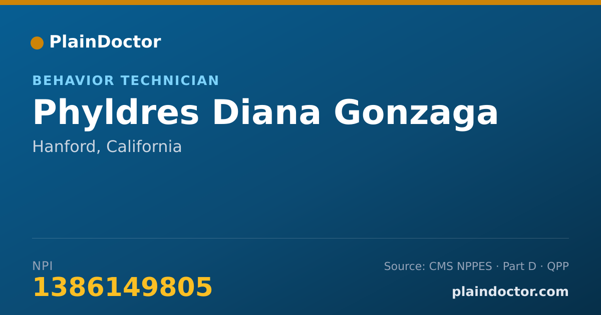 Shareable card for Phyldres Diana Gonzaga - Behavior Technician, Hanford, CA