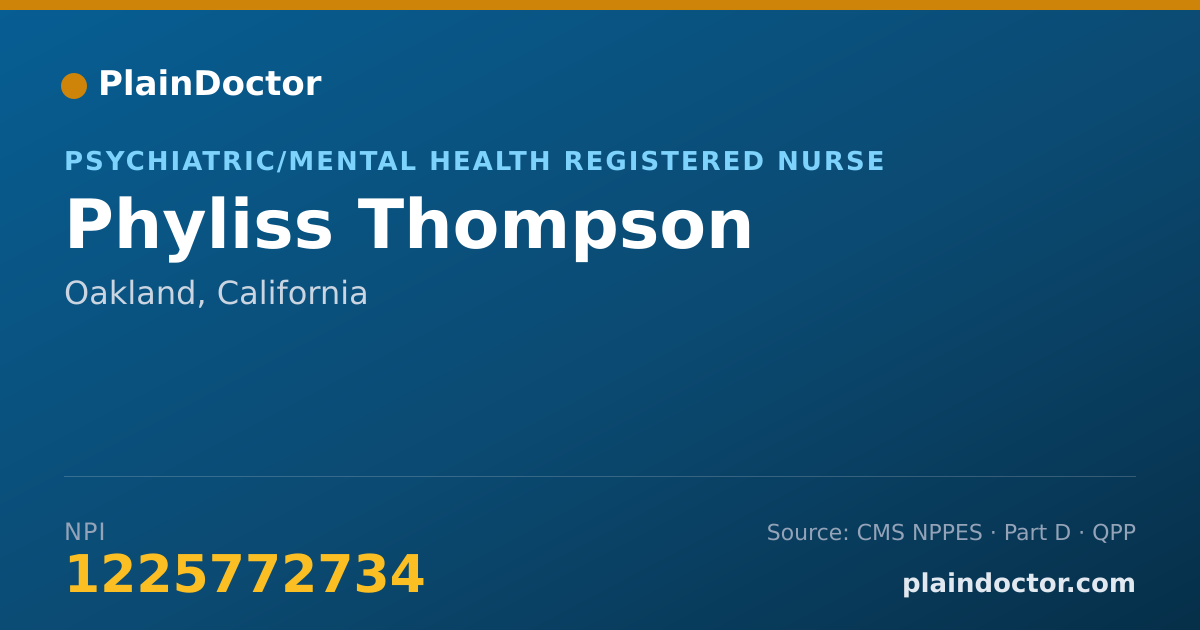 Shareable card for Phyliss Thompson - Psychiatric/Mental Health Registered Nurse, Oakland, CA