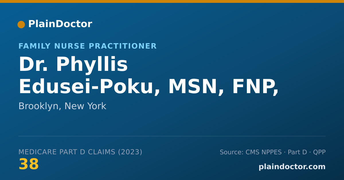 Shareable card for Phyllis Edusei-Poku, MSN, FNP, BC - Family Nurse Practitioner, Brooklyn, NY