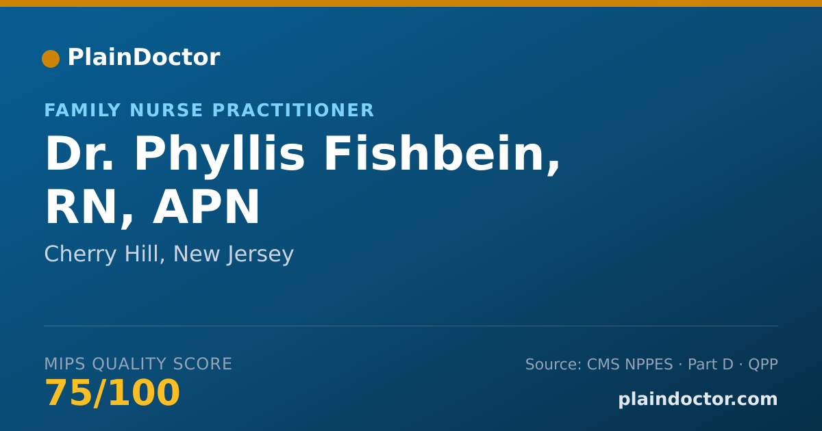 Shareable card for Phyllis Fishbein, RN, APN - Family Nurse Practitioner, Cherry Hill, NJ