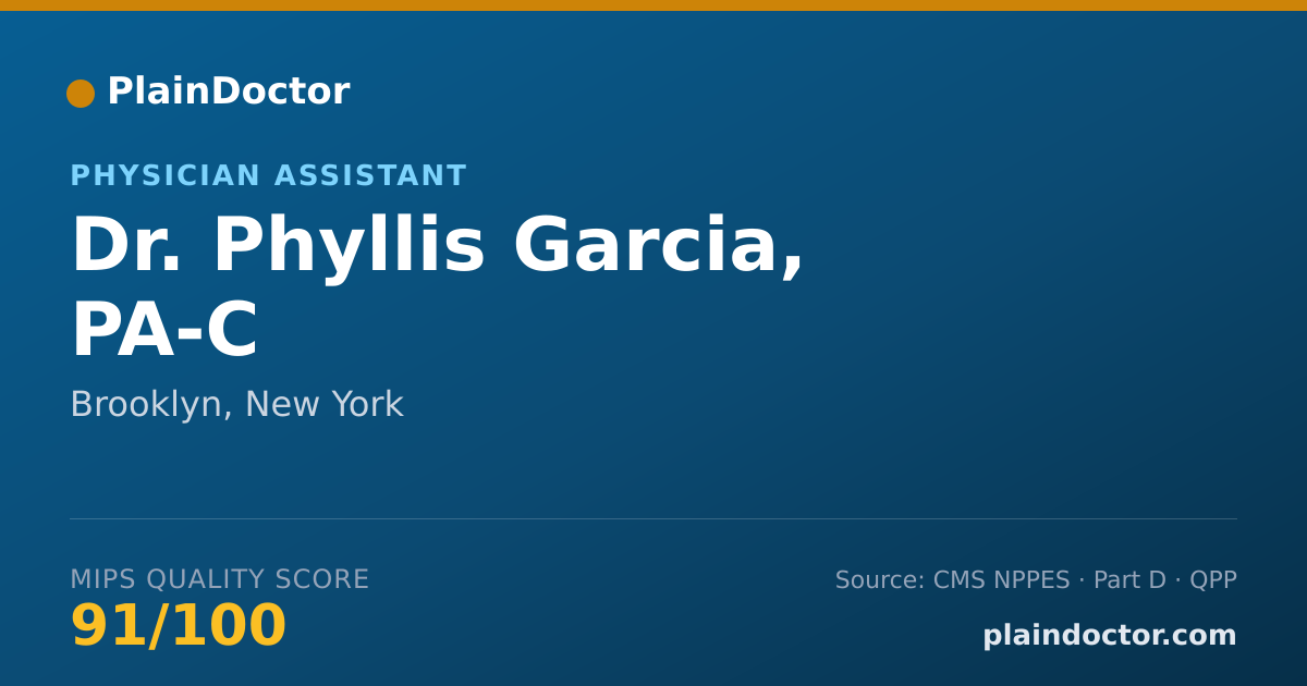 Shareable card for Phyllis Garcia, PA-C - Physician Assistant, Brooklyn, NY