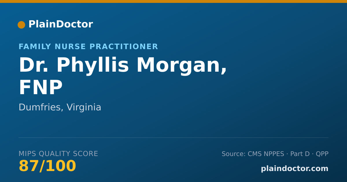 Shareable card for Phyllis Morgan, FNP - Family Nurse Practitioner, Dumfries, VA