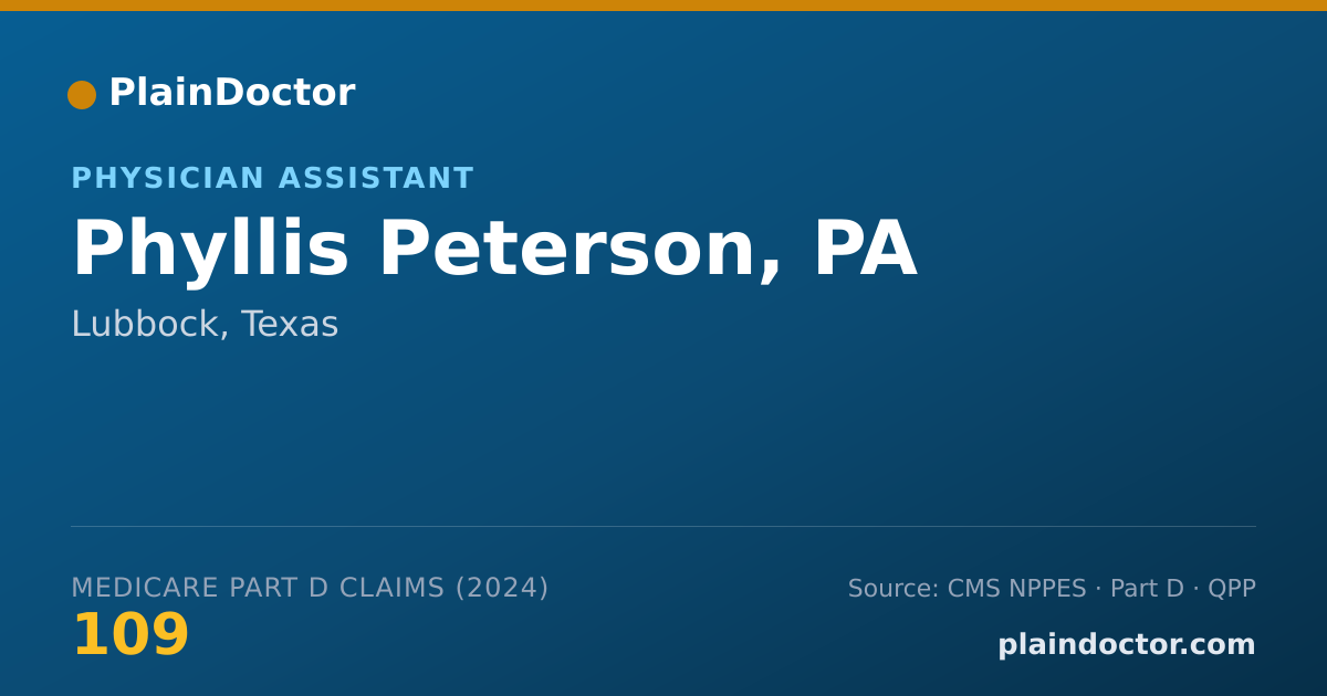 Shareable card for Phyllis Peterson, PA - Physician Assistant, Lubbock, TX