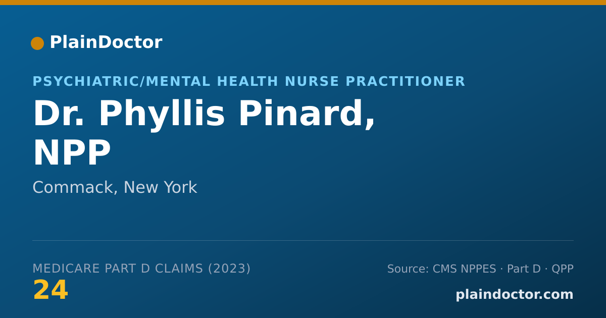 Shareable card for Phyllis Pinard, NPP - Psychiatric/Mental Health Nurse Practitioner, Commack, NY