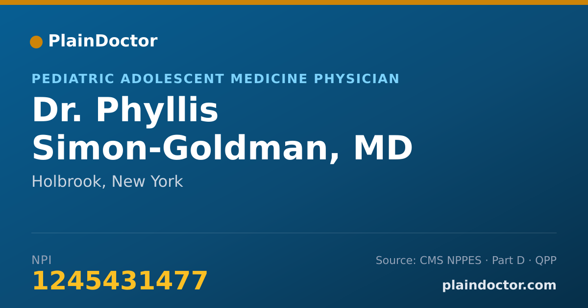 Shareable card for Phyllis Simon-Goldman, MD - Pediatric Adolescent Medicine Physician, Holbrook, NY