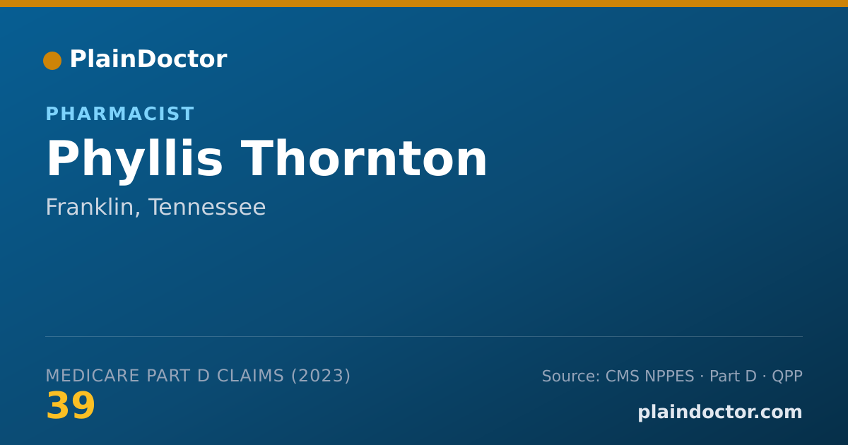 Shareable card for Phyllis Thornton - Pharmacist, Franklin, TN