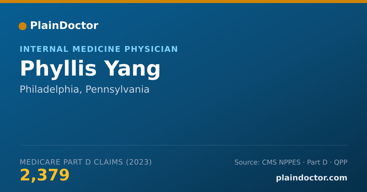 Shareable card for Phyllis Yang - Internal Medicine Physician, Philadelphia, PA