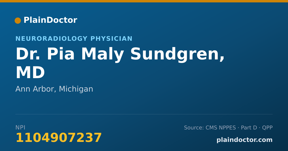 Shareable card for Pia Maly Sundgren, MD - Neuroradiology Physician, Ann Arbor, MI