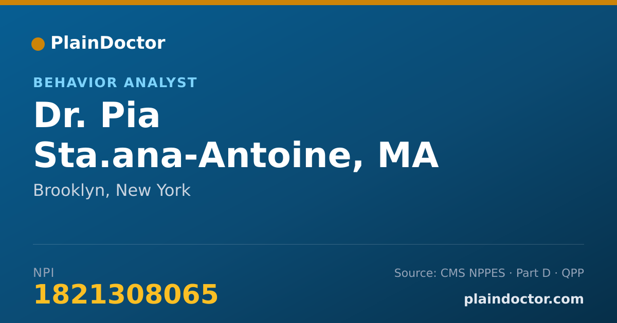 Shareable card for Pia Sta.ana-Antoine, MA EARLY CHILDHOOD - Behavior Analyst, Brooklyn, NY