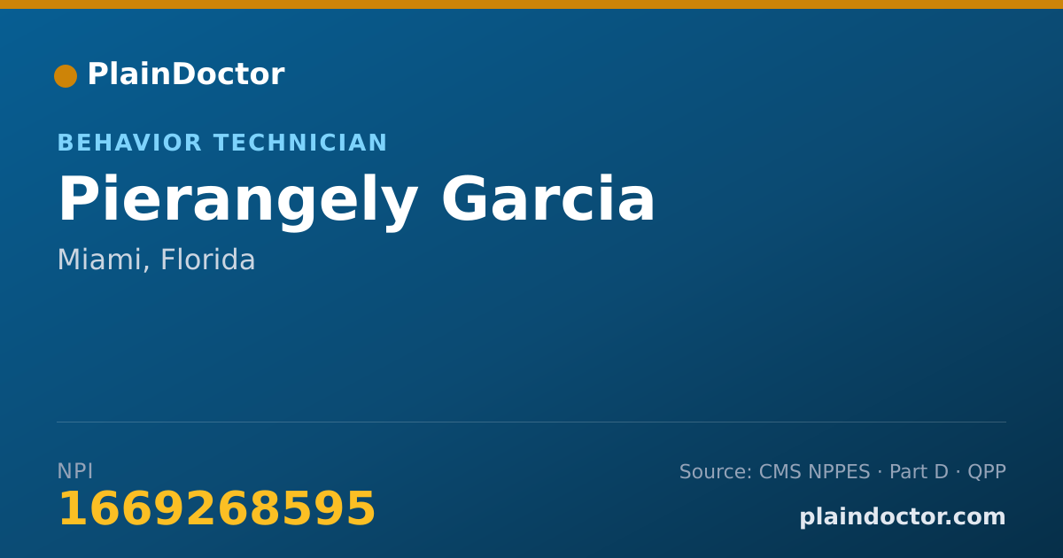 Shareable card for Pierangely Garcia - Behavior Technician, Miami, FL