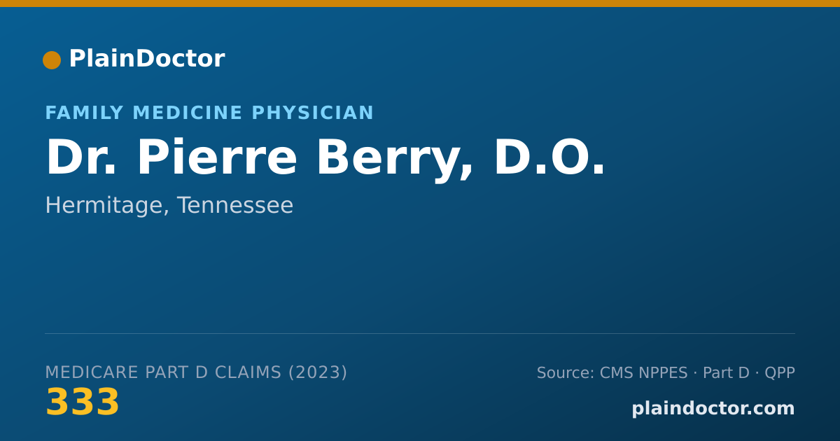 Shareable card for Pierre Berry, D.O. - Family Medicine Physician, Hermitage, TN