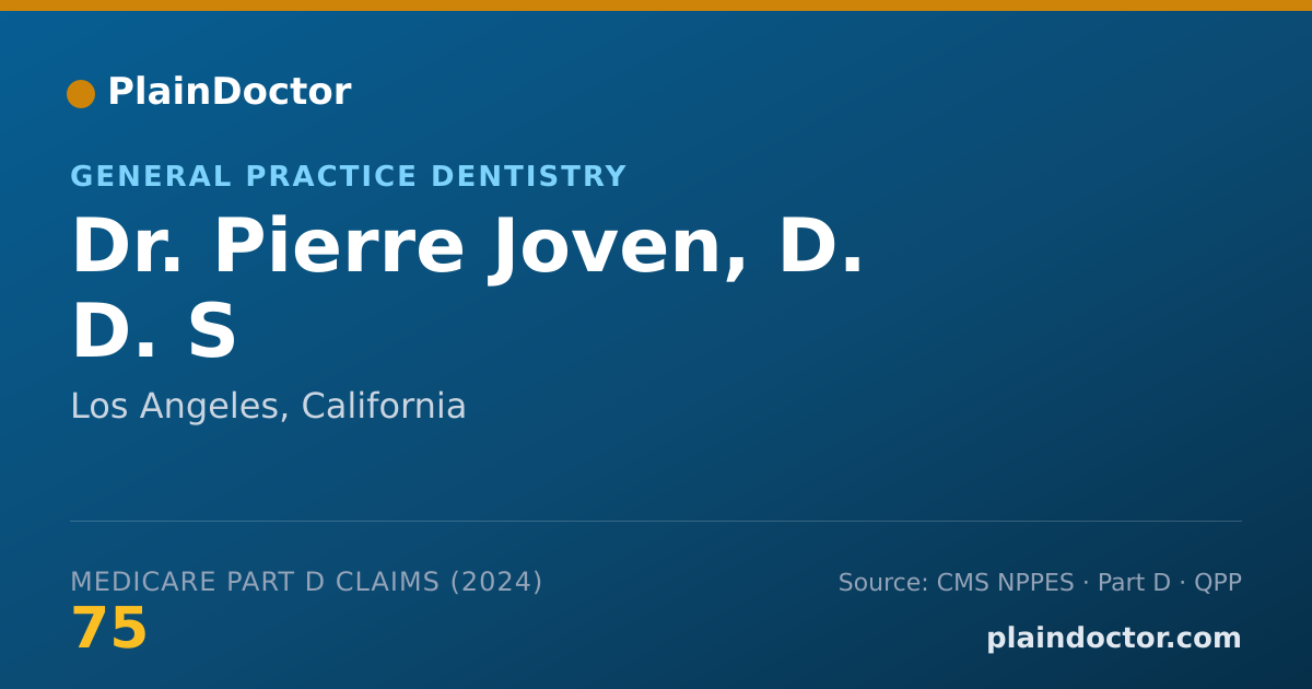 Shareable card for Pierre Joven, D. D. S - General Practice Dentistry, Los Angeles, CA