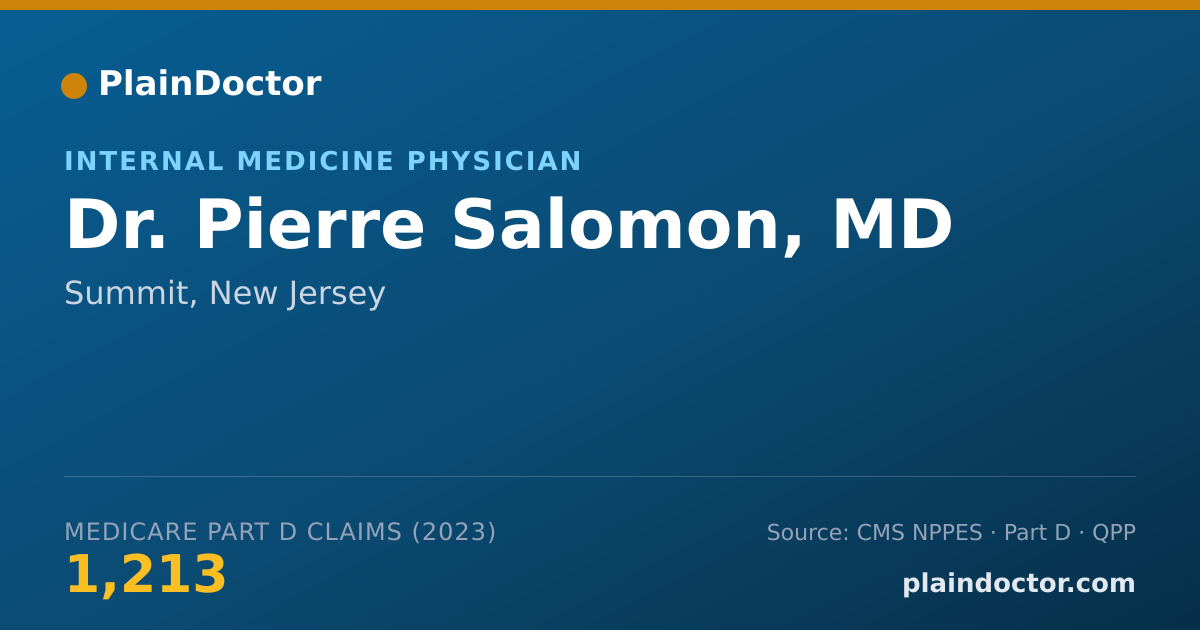 Shareable card for Pierre Salomon, MD - Internal Medicine Physician, Summit, NJ