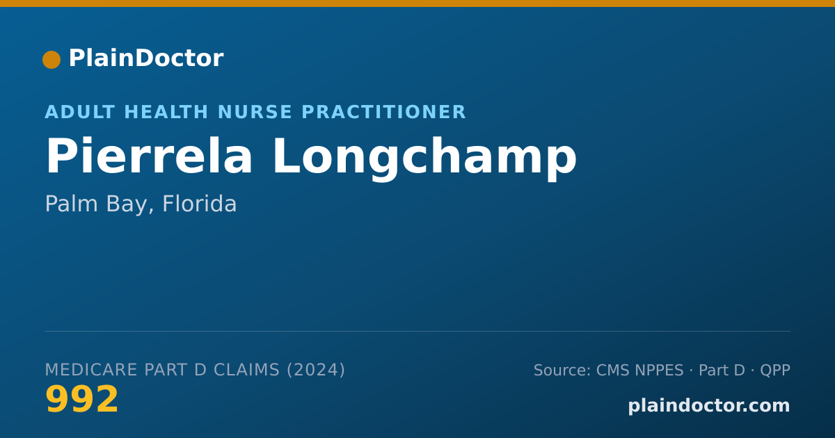 Shareable card for Pierrela Longchamp - Adult Health Nurse Practitioner, Palm Bay, FL