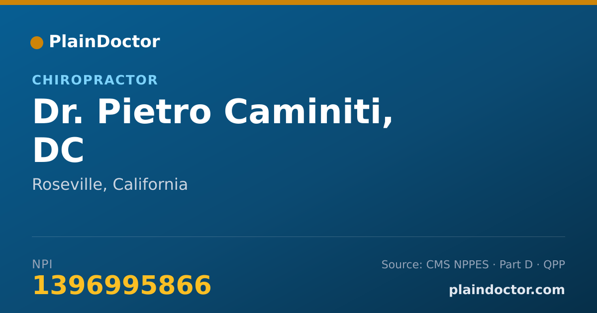Shareable card for Pietro Caminiti, DC - Chiropractor, Roseville, CA