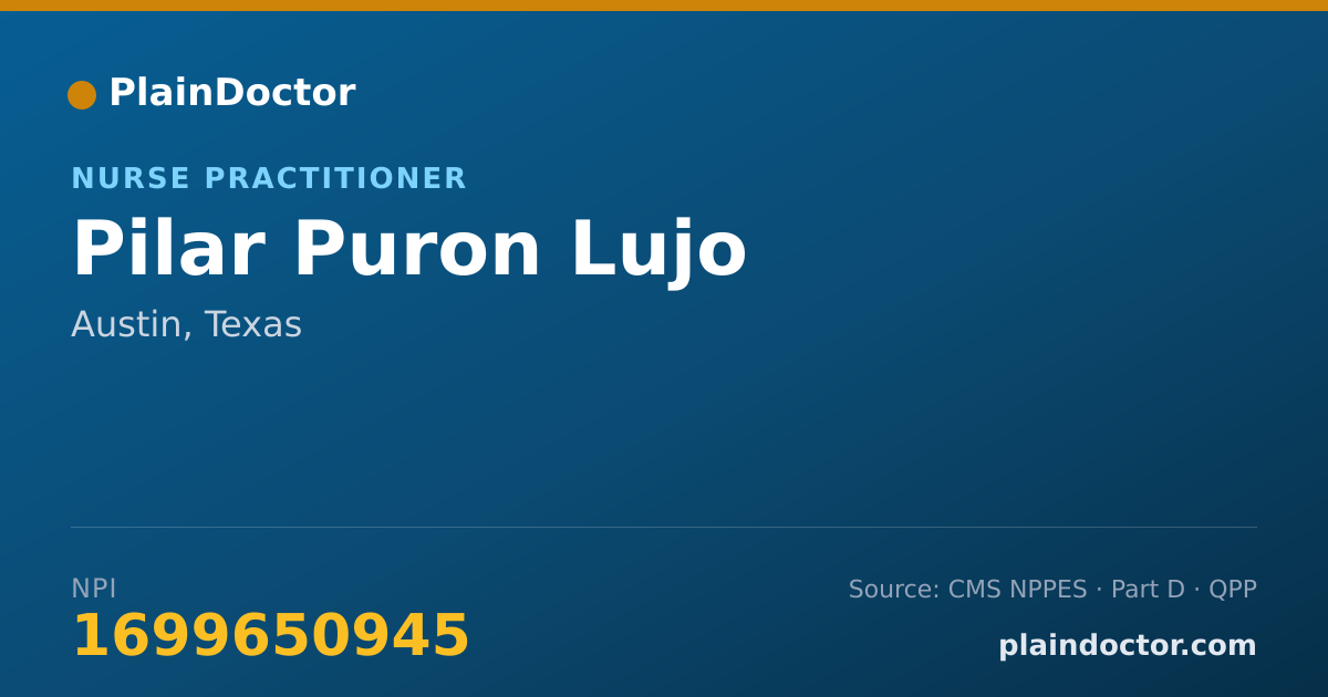 Shareable card for Pilar Puron Lujo - Nurse Practitioner, Austin, TX