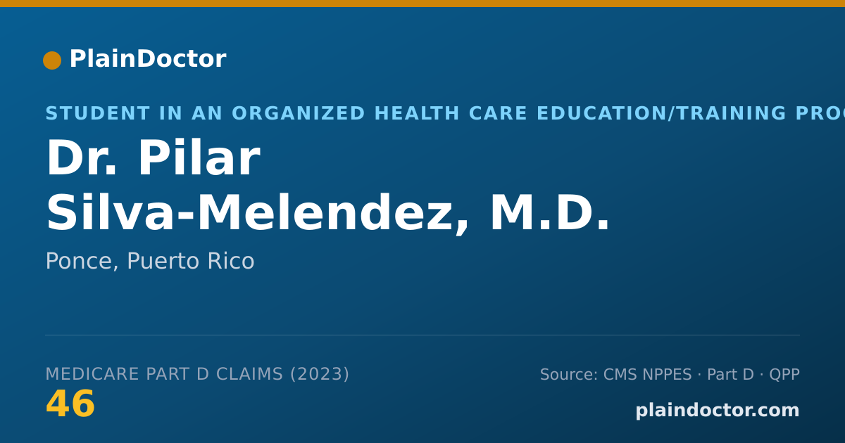 Shareable card for Pilar Silva-Melendez, M.D. - Student in an Organized Health Care Education/Training Program, Ponce, PR