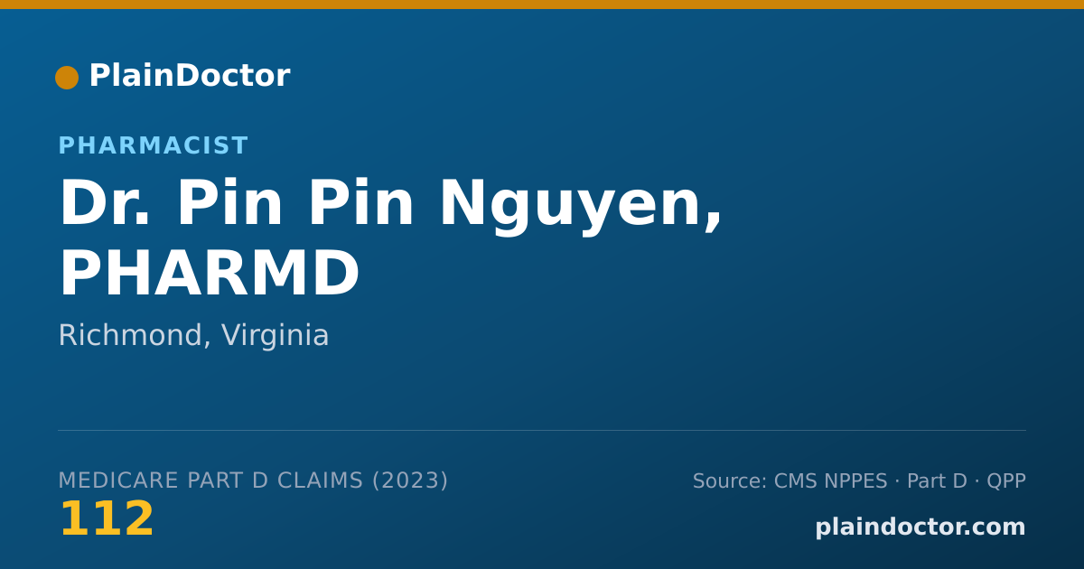 Shareable card for Pin Pin Nguyen, PHARMD - Pharmacist, Richmond, VA