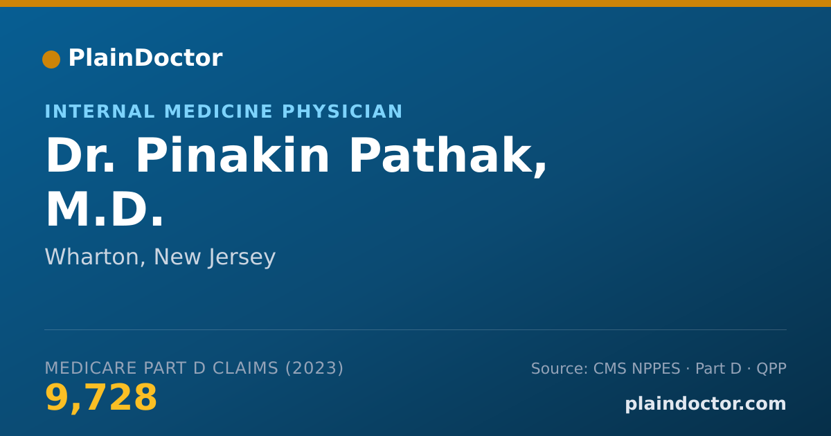 Shareable card for Pinakin Pathak, M.D. - Internal Medicine Physician, Wharton, NJ