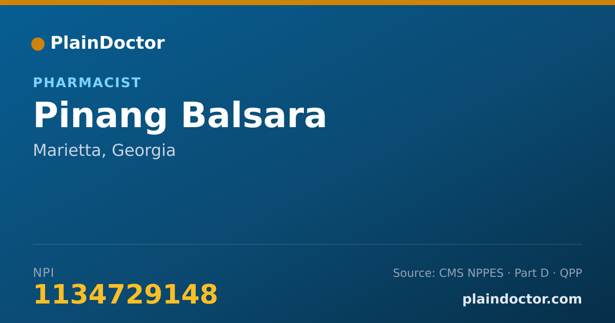 Shareable card for Pinang Balsara - Pharmacist, Marietta, GA
