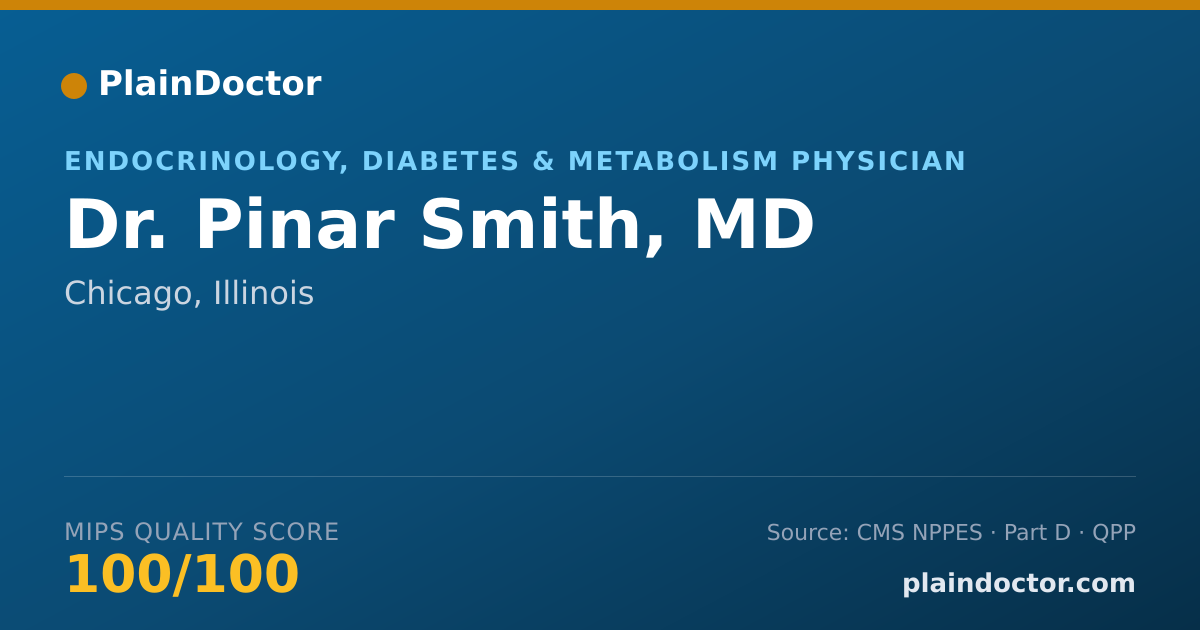 Shareable card for Pinar Smith, MD - Endocrinology, Diabetes & Metabolism Physician, Chicago, IL