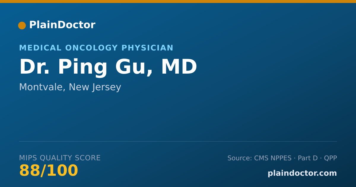 Shareable card for Ping Gu, MD - Medical Oncology Physician, Montvale, NJ