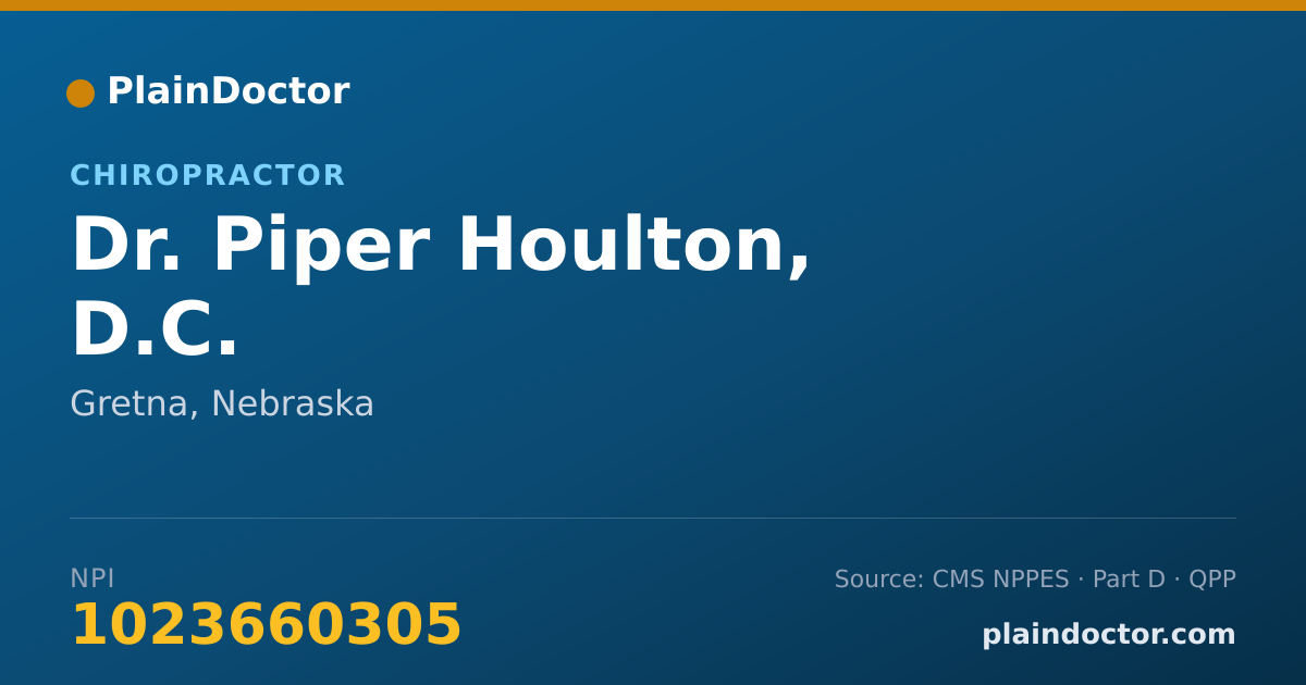 Shareable card for Piper Houlton, D.C. - Chiropractor, Gretna, NE